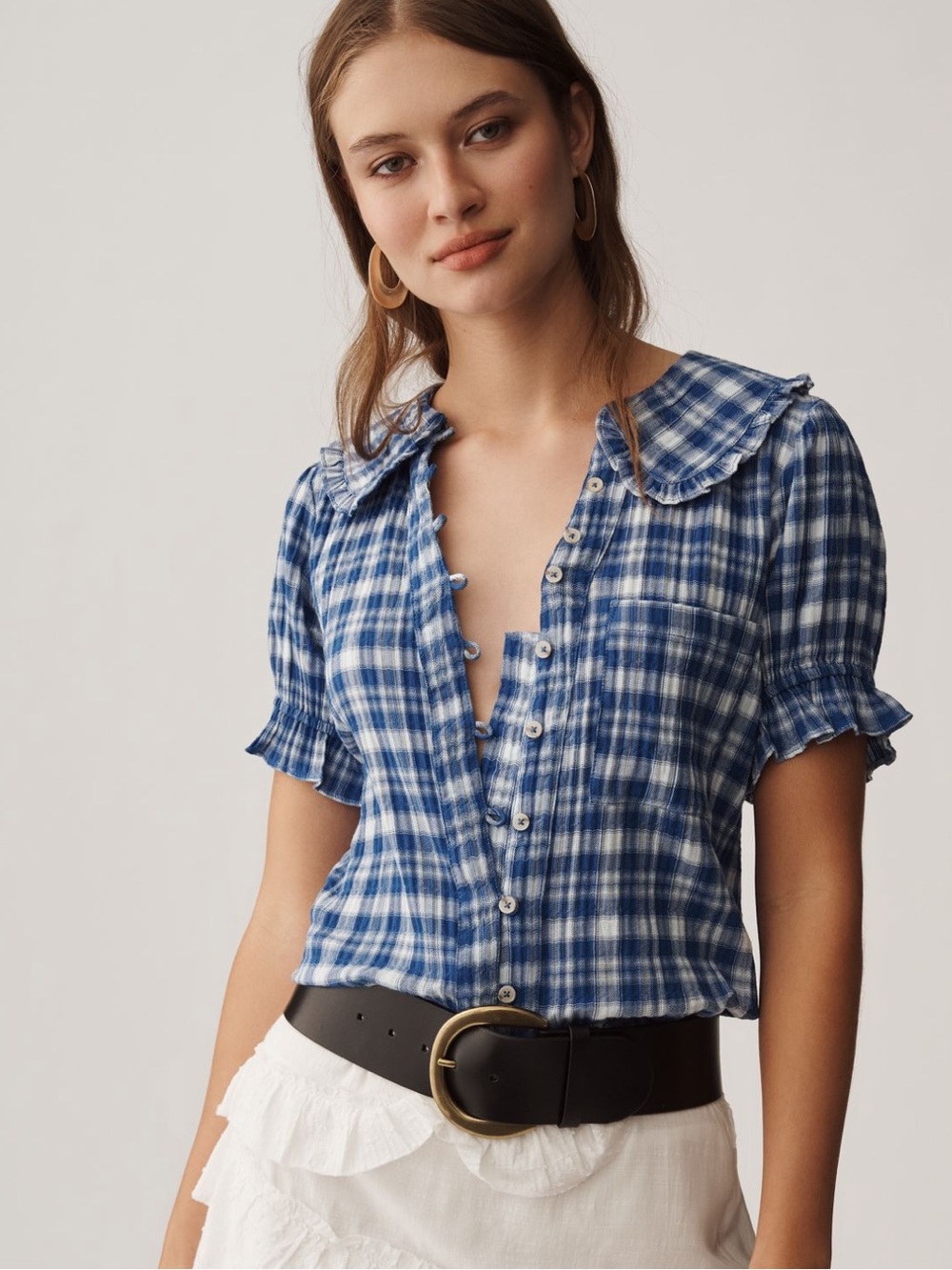Pilcro Kiera Plaid Blouse NWT